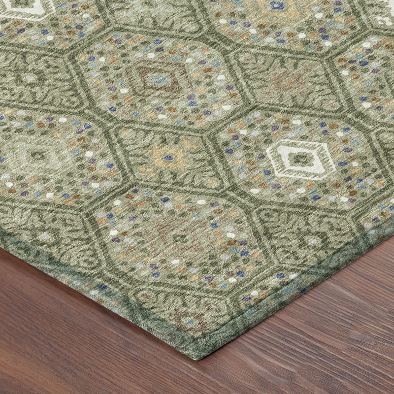 Tapis lavable à la machine intérieur / extérieur ACN2471 Global Chantille, 9 pi x 12 pi, Sauge