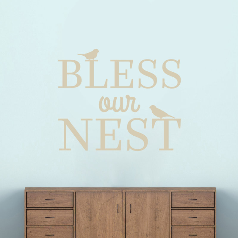 Décalcomanie murale bless notre nid, Beige clair