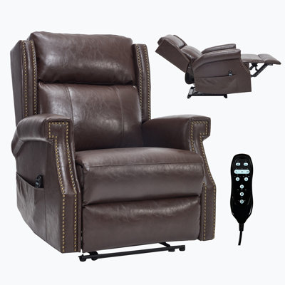 Fauteuil inclinable manuel en similicuir pour le salon avec mécanisme de mouvement robuste, 8 nœuds vibrants et 3 modes de massage