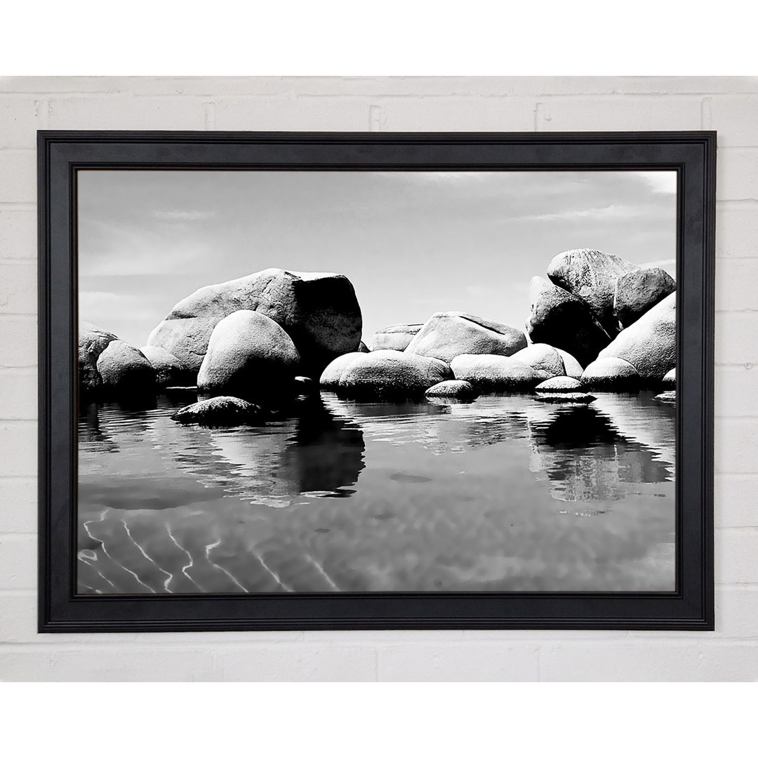 The Rock Pool B N W Gerahmter Druck 9496