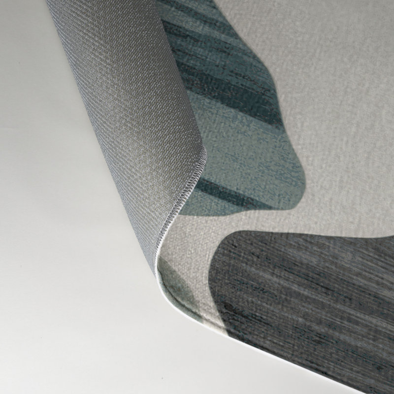 Watercolor Gray Indoor and Outdoor Area Rug, Rectangle 5' x 7'