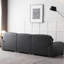 Canapé modulaire noir en similicuir-129020878