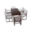 Ensemble de table et chaises d'extérieur en rotin avec coussins de patio amovibles, brun foncé