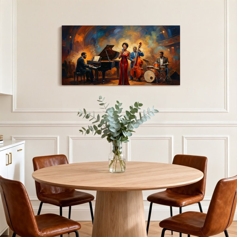 «Abstract Jazz Band», reproduction d'art sur toile, H 16 po x l 32 po