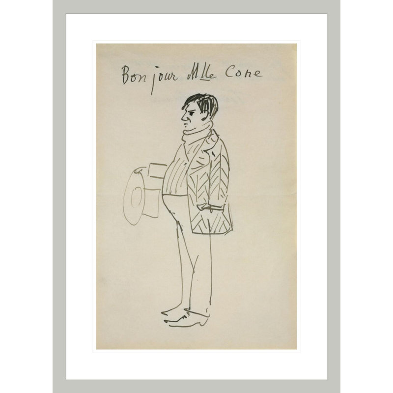 Autoportrait (Bonjour Mlle Cone) par Pablo Picasso, impression giclée encadrée, H 29,5 po x l 21,59 po