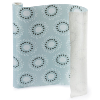 Drawer and Shelf Liner for Kitchen Cabinet,Non-Adhesive Non-Slip Waterproof,12in x 10FT Circle Light Dusty Blue,Shelf Paper Cupboard Liners for Refrigerator Dresser Shelves Bathroom