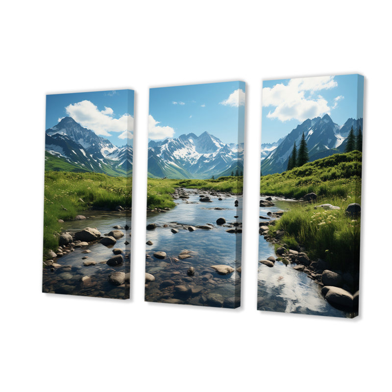 «Alaska Landscape I», reproduction sur toile 3 pièces, H 28 po x l 36 po x P 1 po
