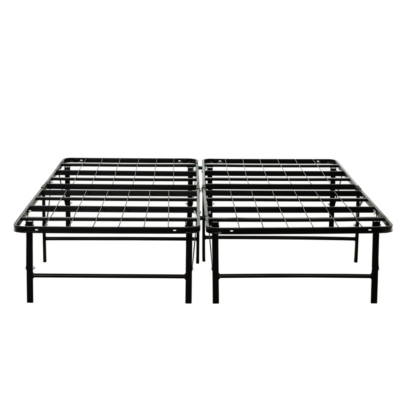 Metal Bed Frame Queen Size Mattress Foundation Bedroom Frame, Metal, Black, Setup, Queen