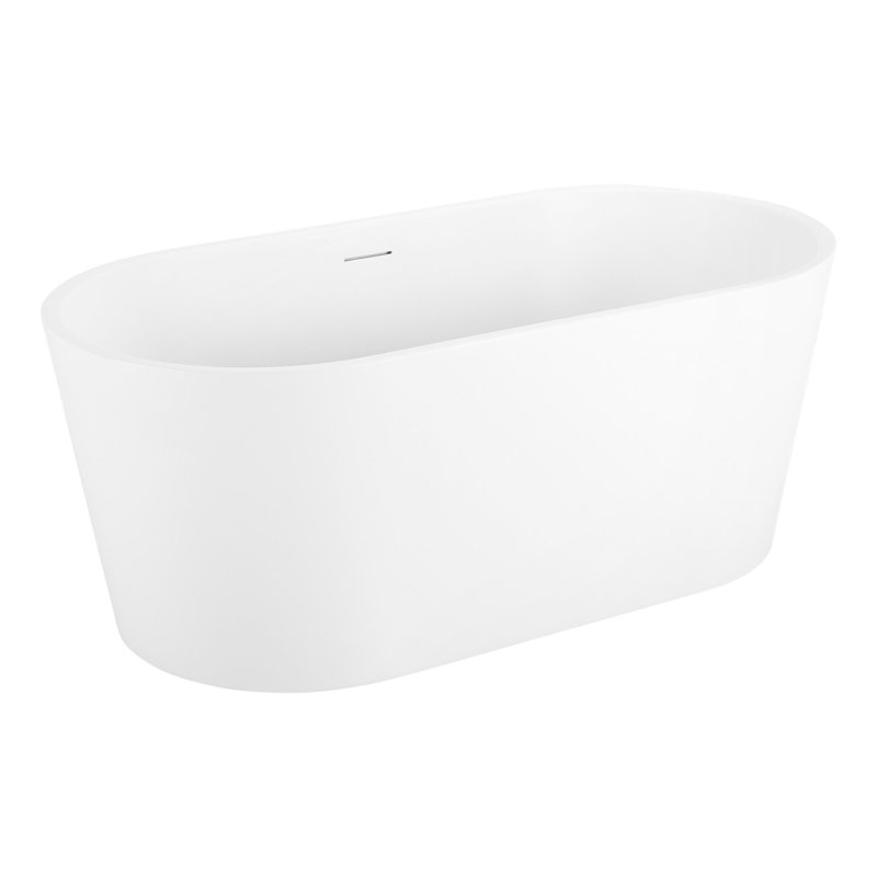63" Eden Acrylic Freestanding Tub With Foam, Matte White