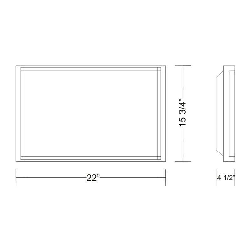Vision 1 - Light Simple Geometric Flush Mount, 4.5" H x 22.25" W x 15.75" D