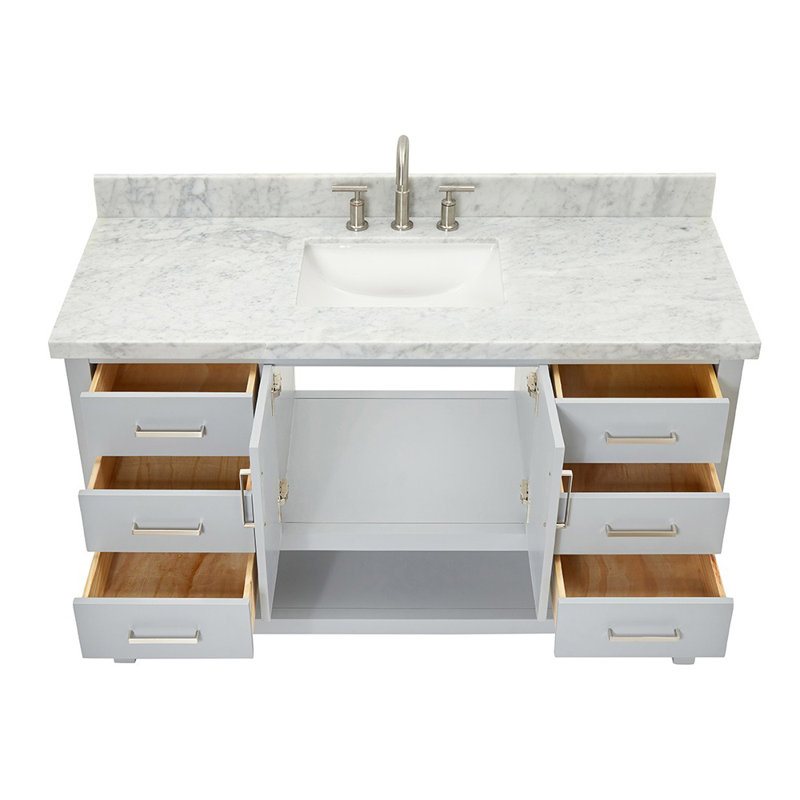 Ensemble de meuble-lavabo simple 55 po Moille Licastro, Gris