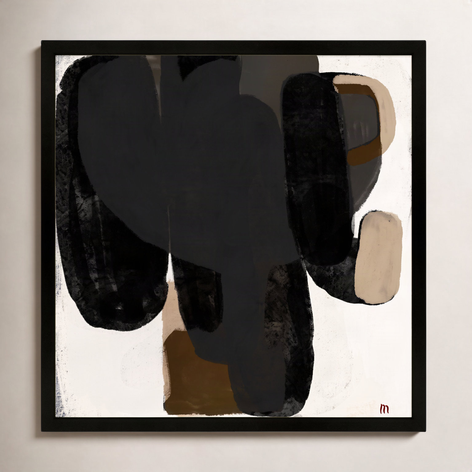 Abstract No. 2 Print, 30" H x 30" W x 1.25" D, Black
