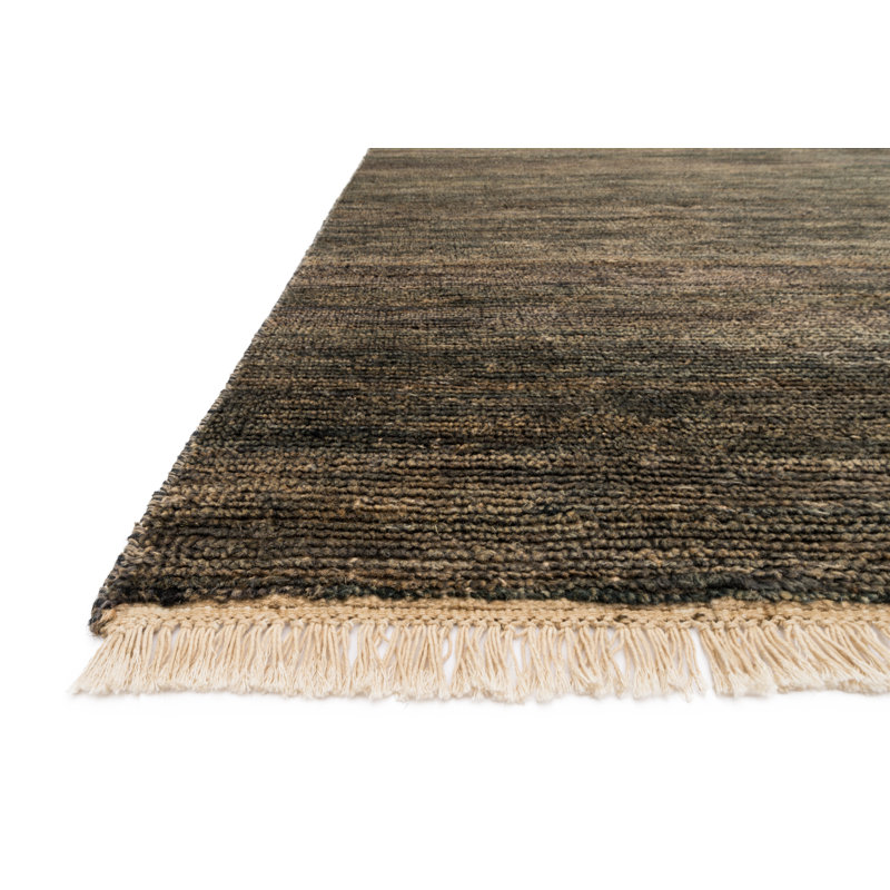 Tapis brun en jute / sisal noué à la main Moiseiev, Rectangle 2 pi x 3 pi