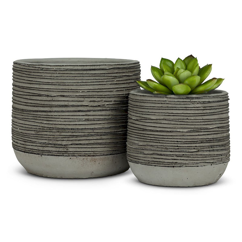 Pot à fleurs en ciment, H 4,75 po x l 4,75 po x P 4 po
