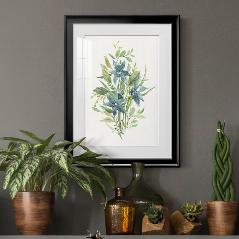 «Greenery I» - Peinture sur toile encadrée, Noir, H 22,5 po x l 30,5 po x P 1,5 po