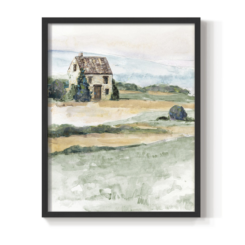 «On The Countryside I», reproduction encadrée - bois massif, Noir, H 10 po x l 8 po