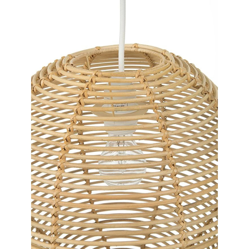 Luminaire suspendu naturel 1 lumière Carrizalez, H 12,5 po x l 13 po x P 13 po