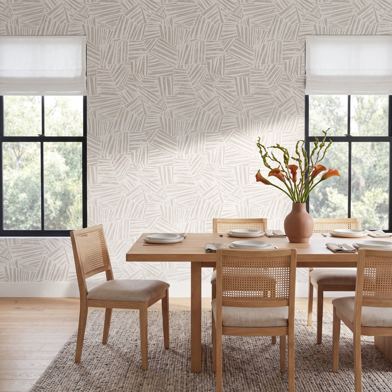 Lianna Modern Geometric Wallpaper, Gray
