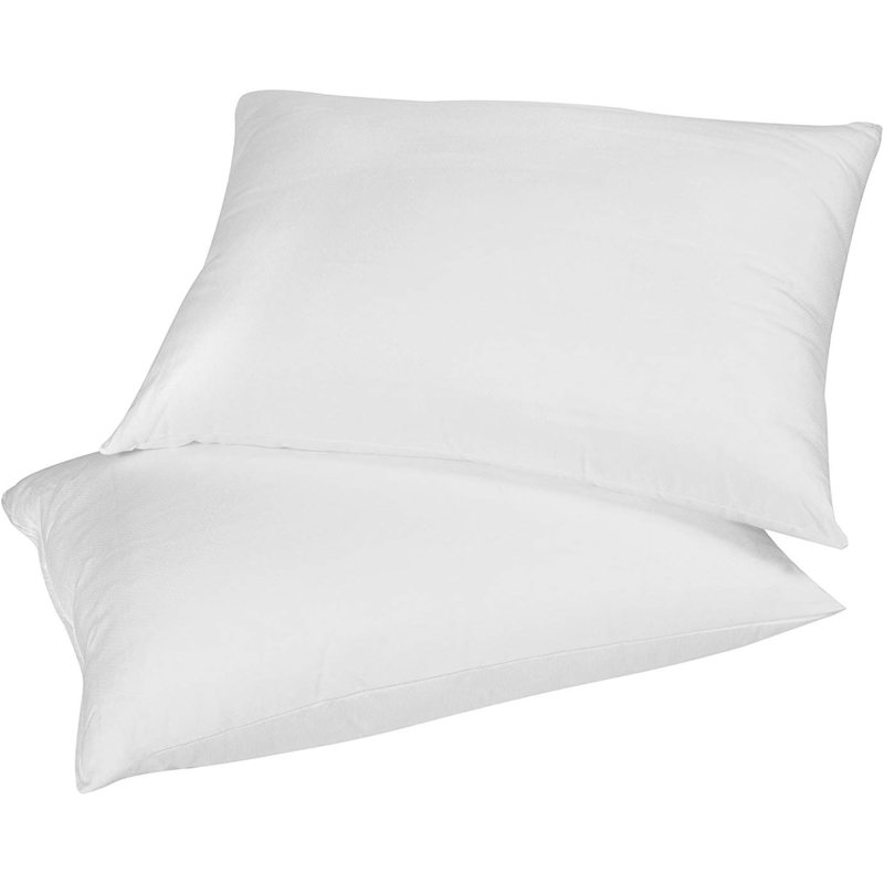 White Cotton Hypoallergenic Down and Feather Bed Pillow