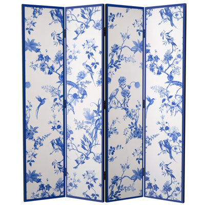 Blue And White Toile Room Divider