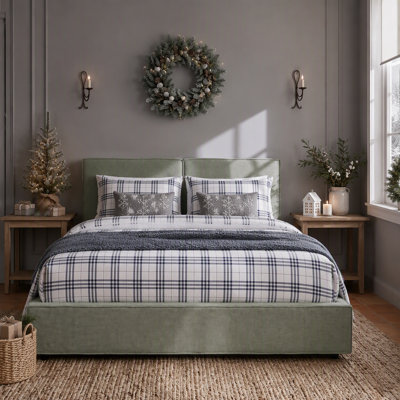 Upholstered Platform Bed with Headboard