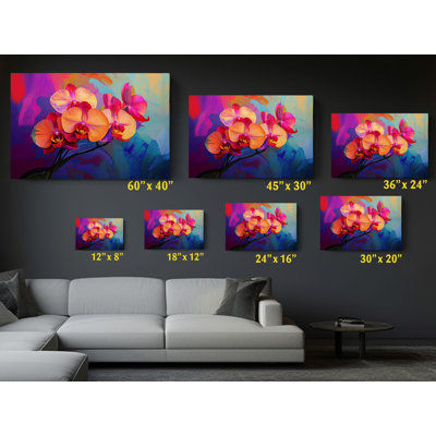 Vibrant Rainbow Orchids Canvas Print - Colourful Floral Artwork for Home DÃ©cor - Tropical Wall Art