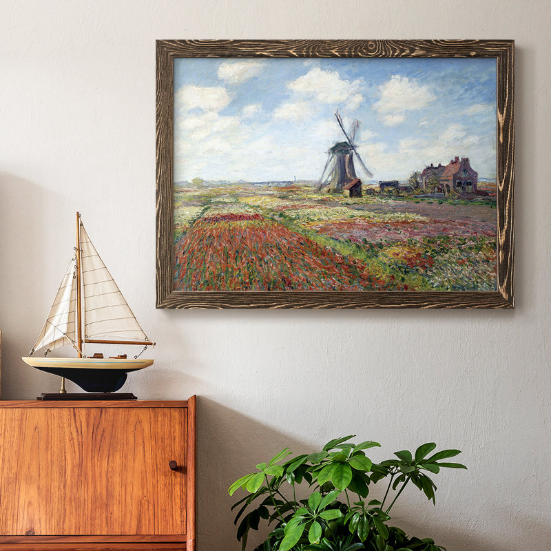 «Tulipes of Holland», peinture sur toile encadrée, Noyer, H 28 po x l 42 po x P 1,5 po