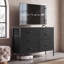 Commode noire à 5 tiroirs avec commode de chambre à coucher en bois Chaseburg-939996373