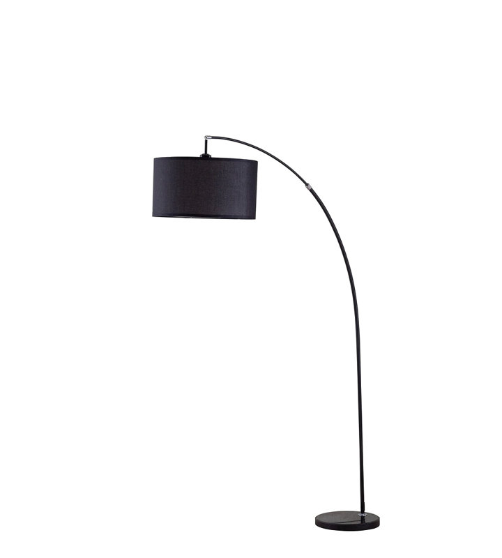 86" Tall Metal Floor Arc Lamp, Black, Black