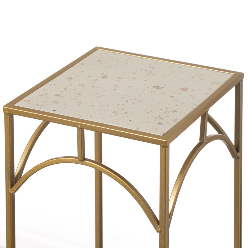 Table d'appoint décorative avec plateau décoratif décoratif en métal doré, plateau moderne en marbre blanc, ensemble de 3