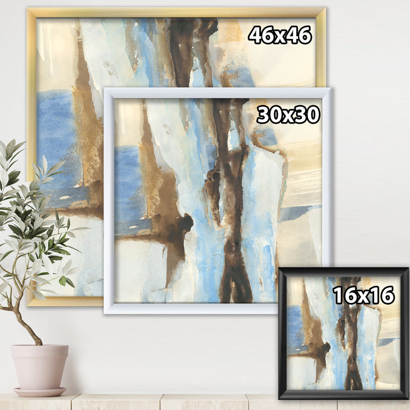 Cadre photo « river run i », reproduction sur toile, H 30 po x l 30 po x P 1 po, Cadre doré