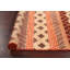 Tapis orange / brun en laine noué à la main de conception unique 4 pi 1 po x 6 pi 2 po New Age