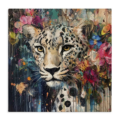 Cheetah & Exotic Blooms Canvas, design by Marta Wiley