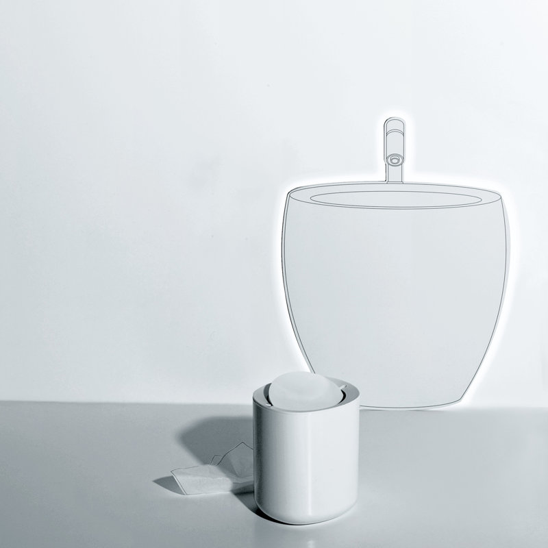 Minimalist White Plastic Bathroom Waste Bin