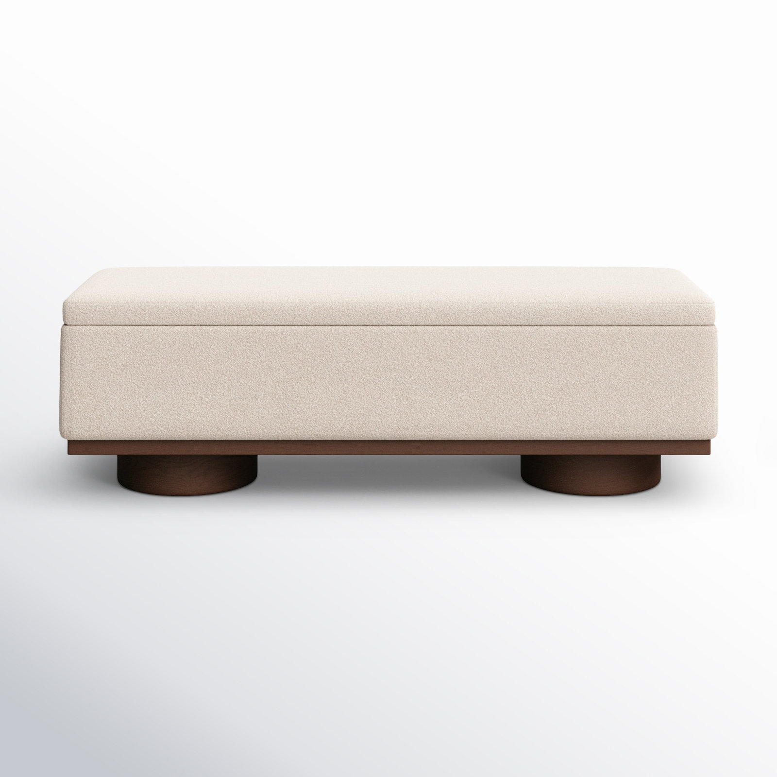 Morje 61" Linen Entryway Bench, Walnut, Sand