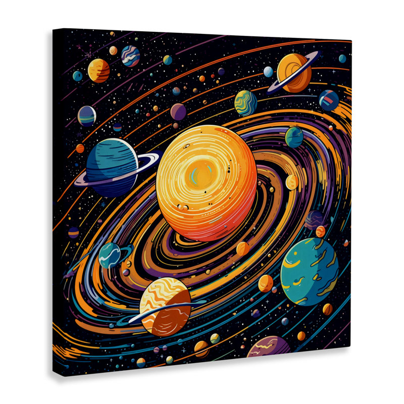 Toile en spirale Illustration de la planète, conception par Creative Studio, H 17 po x l 17 po