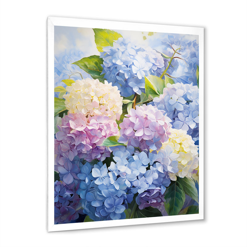 Impression sur toile encadrée «Sangrey Blue Mauve», Cadre simple blanc, H 32 po x l 24 po x P 1 po