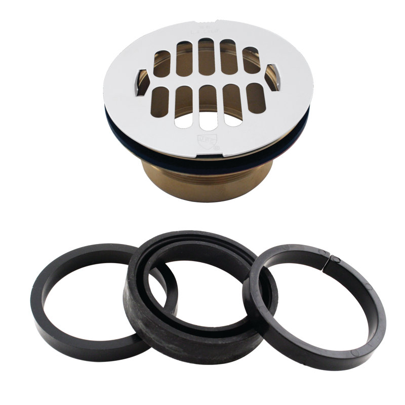 Corps de bonde de douche 4-1 / 2 po DO avec plaque de recouvrement, Blanc thermolaqué