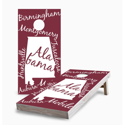 Alabama State Pride 2x4 Cornhole Board Set | Includes (2) Boards (8) Bags & Optional Accessories