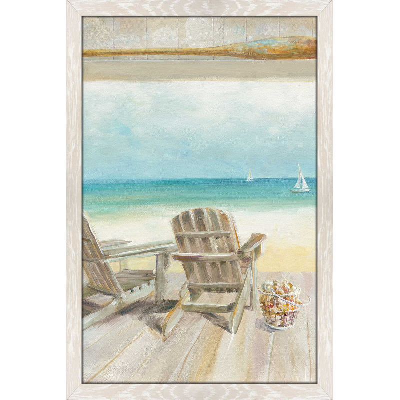 «Seaside Morning Crop V», reproduction de peinture acrylique sur toile, H 27,5 po x l 21,5 po x P 0,75 po