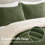 Luxurious Olive Bedding Set, Waffle Knit For Cozy Home