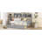 Daybed, Wood Slat Support, With Bedside Shelves And Two Drawers, Gray-1676046563