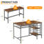 Ensemble de table de salle à manger de 47 pouces pour 4, 3 pièces avec 2 bancs, support à vin et 2 tablettes de rangement pour appartement-130202893-130202894-130202896-130202898