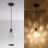 1-Light Textured Glass Dimmable Adjustable Pendant Light