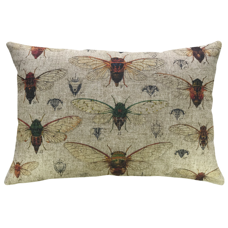  Insects Linen Throw Pillow