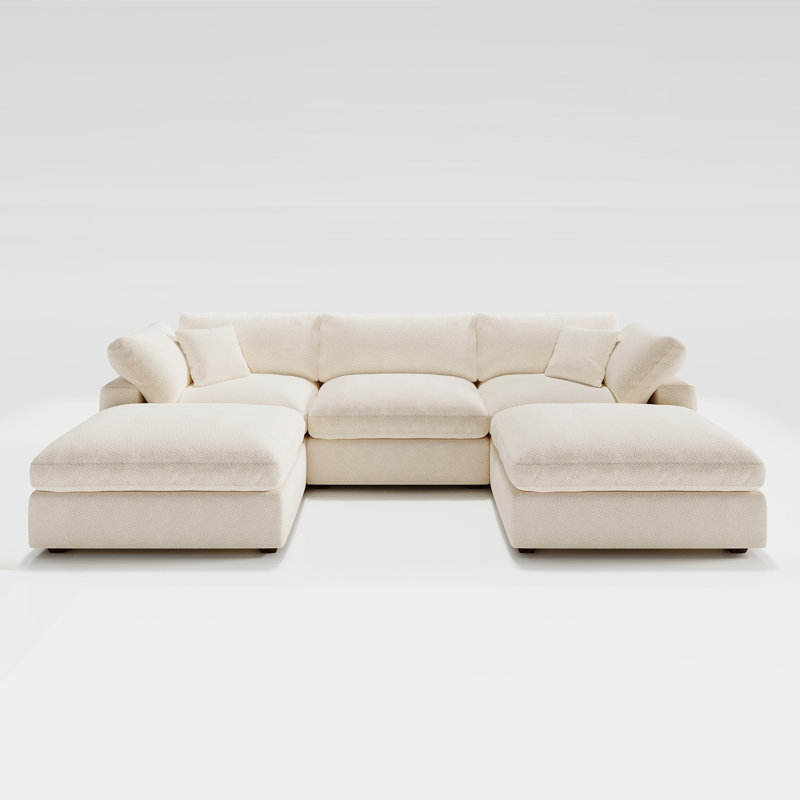 Canapé Abramson, Chenille beige, H 36,2 po x l 120,5 po x P 78 po