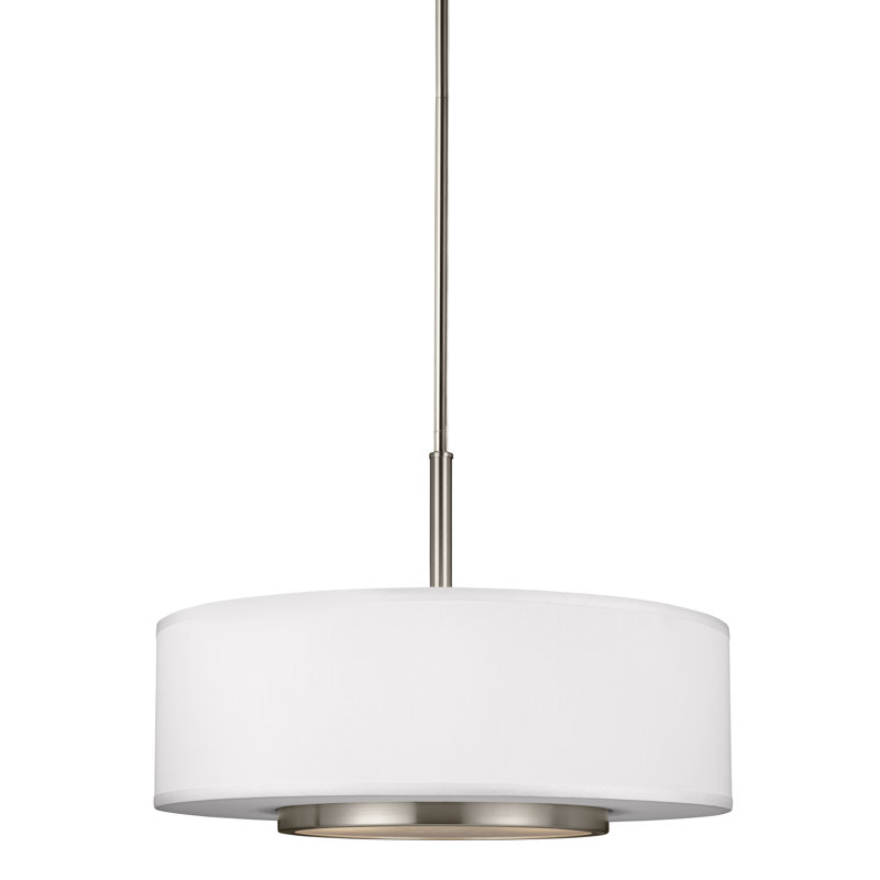 Luminaire suspendu à trois lumières Nance de Génération Lighting , Nickel brossé