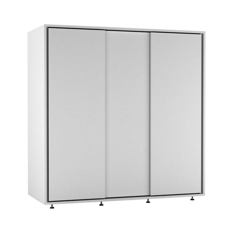 Solid Wood Wardrobe, White