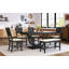 Ensemble de 6 tables de salle à manger en bois 6 pièces avec banc long et 4 chaises, style moderne-1395201580