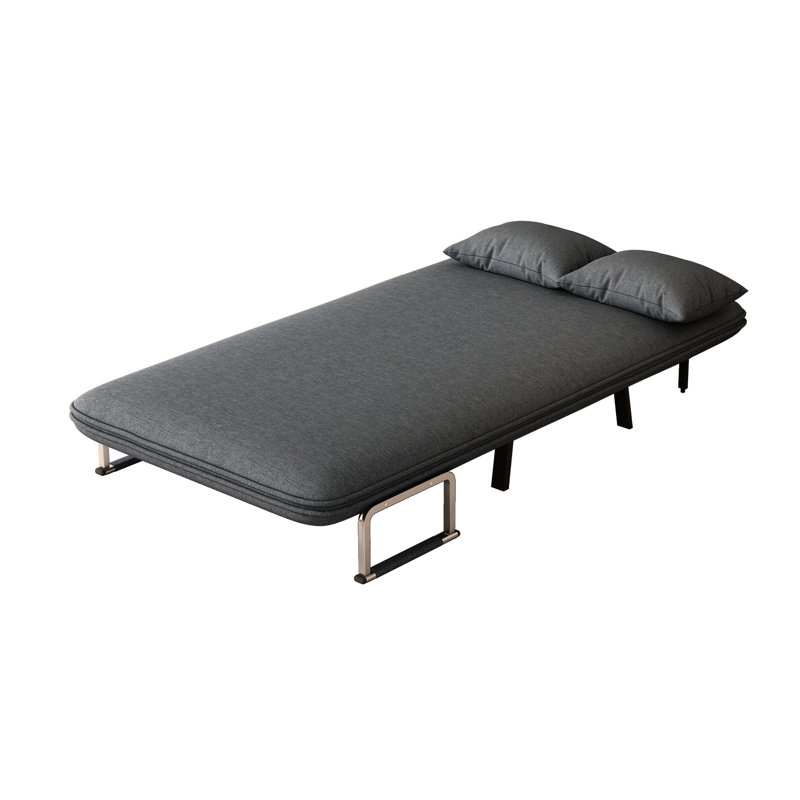 Velours de 55 po Fauteuil-lit convertible, canapé-lit à trois volets avec dossier et coussin réglables, canapé-lit de loisirs
